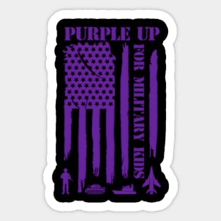 Purple Up For Military Children Flag Sticker